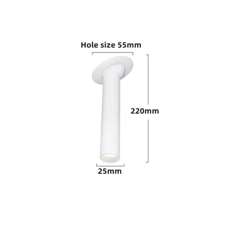 LED Dimmable Light Spot Lamp Long Tube Ceiling Light Ceiling Recessed White/Black Angle Rotatable for Kitchen Bedroom Picture TV