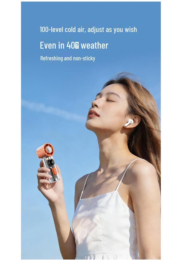 New High-Speed Turbo Mini USB Fan: Silent, Powerful, Long-Lasting, 100-Speed Handheld Cooler