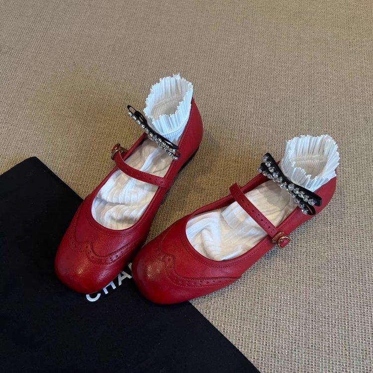 Балетки Carved Brock, французские туфли Мэри Джейн, ретро-туфли из кожи, женские весенние и осенние туфли на плоской подошве, легкие однотонные туфли