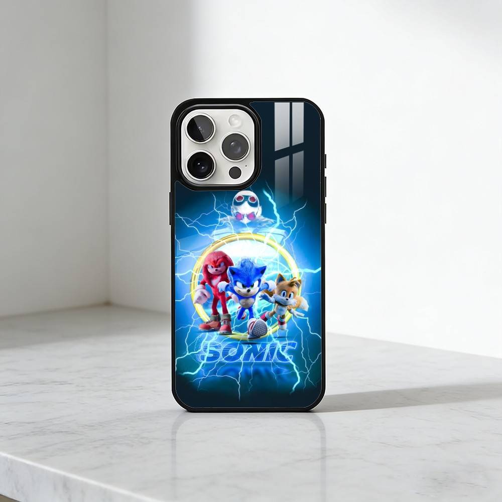 Cartoon S-Sonic-c Printed Phone Case For iPhone17,16,15,14,13 Plus,Pro Max Magnetic For Magsafe Wireless Charging