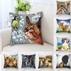 Cushion Cover Cute Cat Pattern Square Pillowcase Zipper Sofa Home Hotel