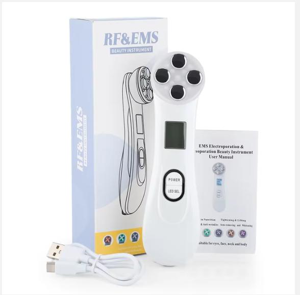 5 цветов светодиодный RF радиочастотный прибор для красоты лица EMS микротоковая подтяжка лица подтяжка массажер омоложение кожи уход