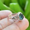 Кольцо с овальным драгоценным камнем из натурального синего лабрадорита, кольцо из цельного серебра 925 пробы, женское кольцо, эффектное кольцо, богемное кольцо, обручальное кольцо