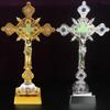 Baroque Ornament with LED Light Christian Catholic Crucifix Home Decor Dropshipping
