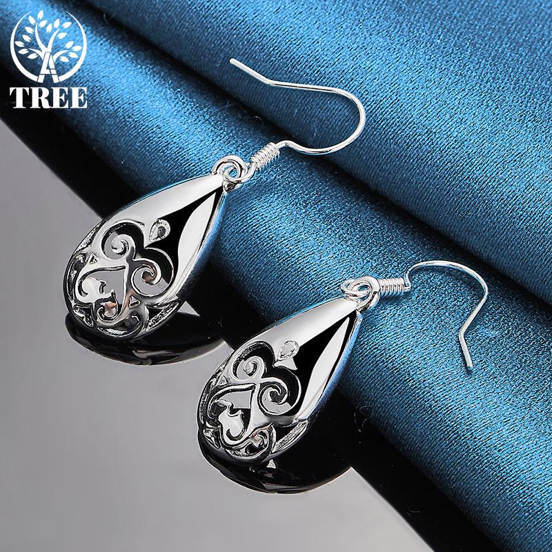 925 Sterling Silver Grimace Water Droplets Drop Earring Jewelry