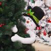 Christmas Tree Topper Santa Snowman with Top Hat Scarf Hugger for Christmas Holiday Winter Home Decoration Ornament Supplies YFA2091