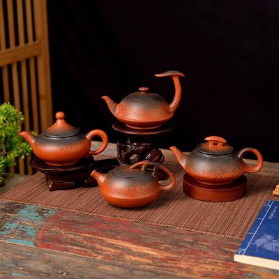 Ретро цвет горящего дерева, ручной чайник из киноварной глины, набор для кунг-фу чая из фиолетового песка, заварник, бытовой чайник из красной глины