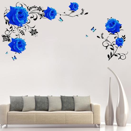 ADM 2/4/6/8/10 шт. ПВХ Узор Сделай сам Декоративные Наклейки на Стену Цветок Съемные Виниловые Наклейки Роза для Спальни