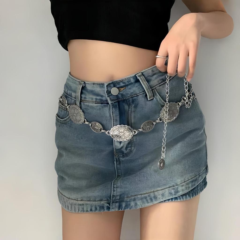 Богемный Этнический Металлический Пояс-Цепочка на Талию Высокого Класса для Женщин - Ретро, Универсальный Модный Аксессуар