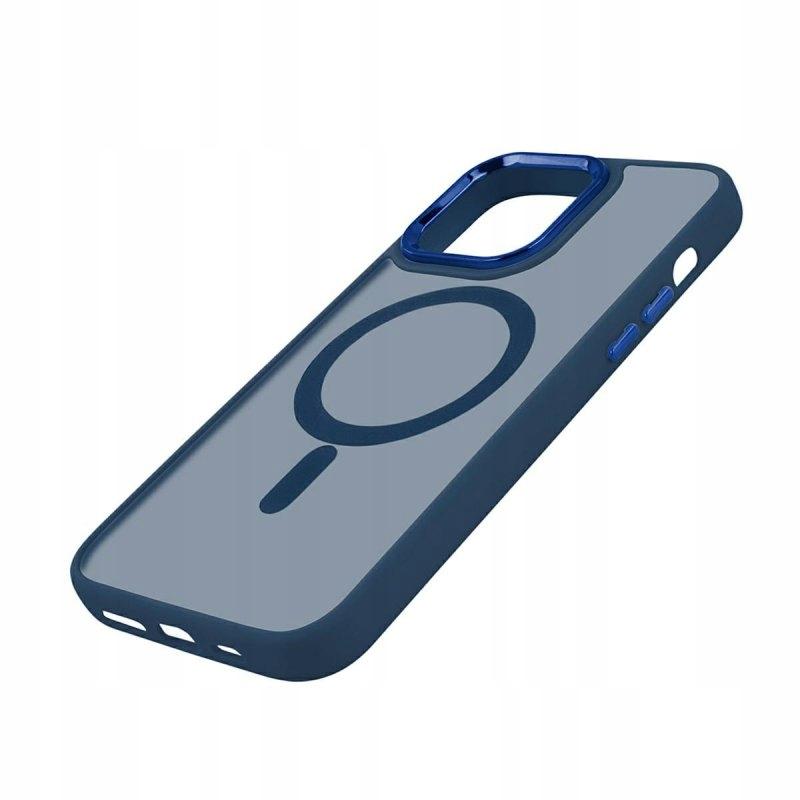 Case for iPhone 15 Plus Magsafe Reinforced Navy Blue Case + Glass