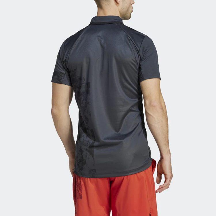 adidas Коллекция French Open SS23 Поло Мужское Угольно-Черный Воротник-поло Умеренный Прямой крой HZ1346
