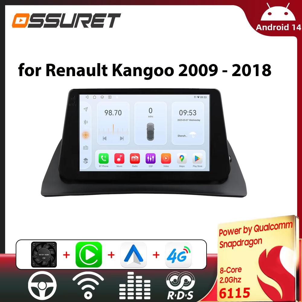 Car Radio Multimedia Video Player for Renault Kangoo 2009 - 2018 GPS Wireless Carplay Android Auto 2 Din WIFI by Snapdragon 6115