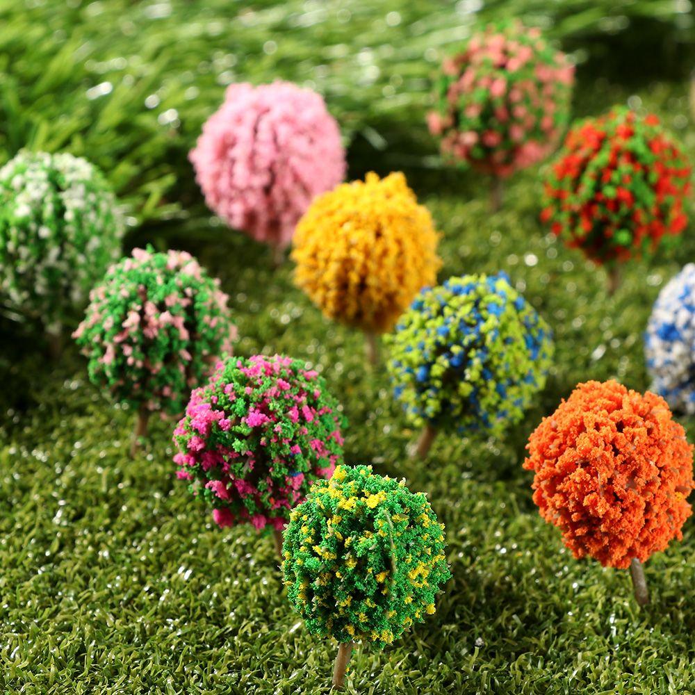 Искусственные пейзажи Деревья Железная дорога Украшение Здание Ландшафтные аксессуары Миниатюрное цветочное дерево