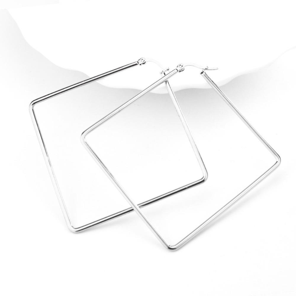 Geometric Square Stud Irregular Shape Earrings Diamond Stainless Steel Exaggeration Earrings Large Hypoallergenic