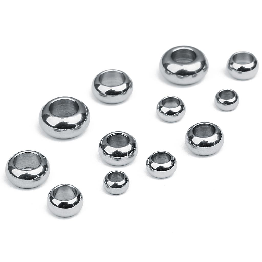 20Pcs High Quality Stainless Steel Beads Multi Sizes Large Holes Loose Beads For DIY Handmade Bracelets Earrings Jewelry Making