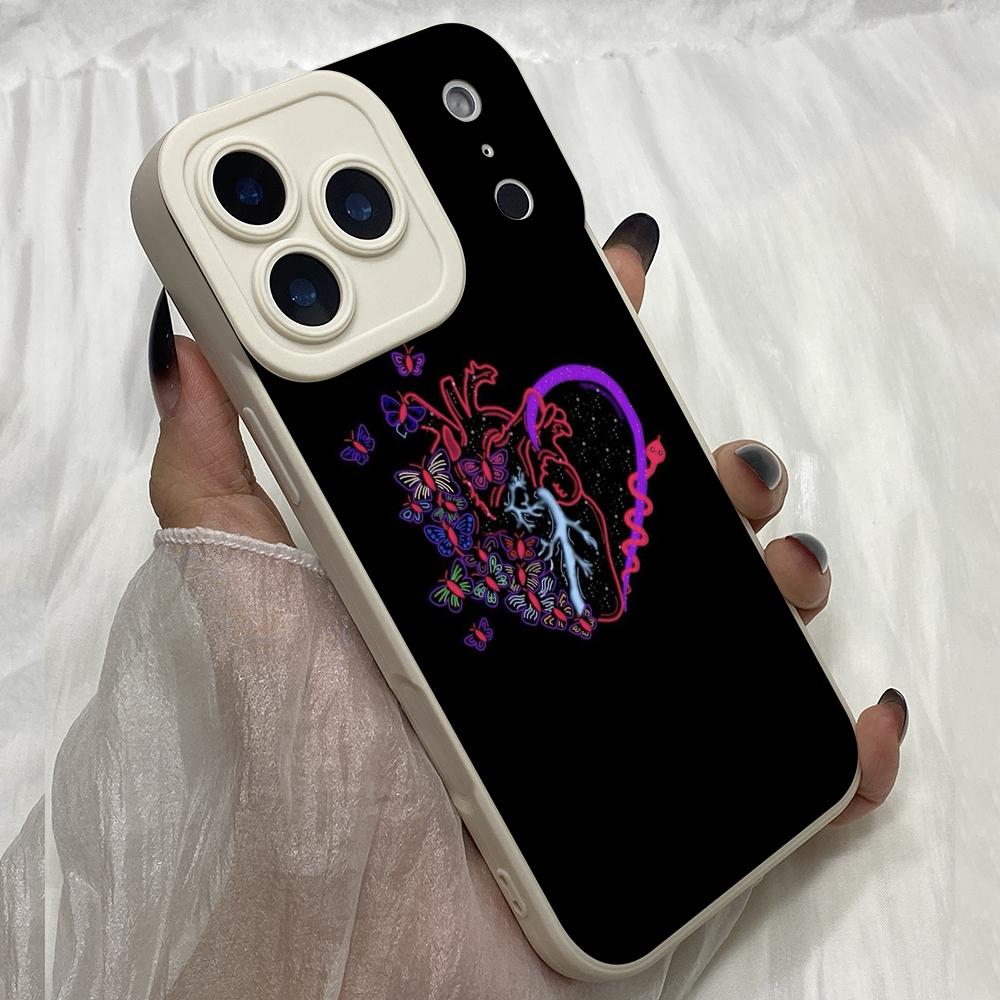 M585 Black Line drawing Angel Eyes Soft Phone Case for iPhone Samsung Galaxy Xiaomi Rdemi Huawei Honor Infinix Realme OPPO Vivo All Model Case