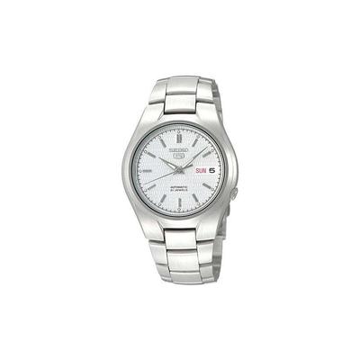 Seiko5 30 метров водонепроницаемые Автоматические Стальной ремешок 37мм мужские часы серебристый циферблат SNK601K1