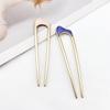 Металлические U-образные шпильки для волос, простые палочки для волос для женщин и девочек, серебряные, золотые, с эмалью, заколки для волос из сплава, головные уборы, аксессуары для волос