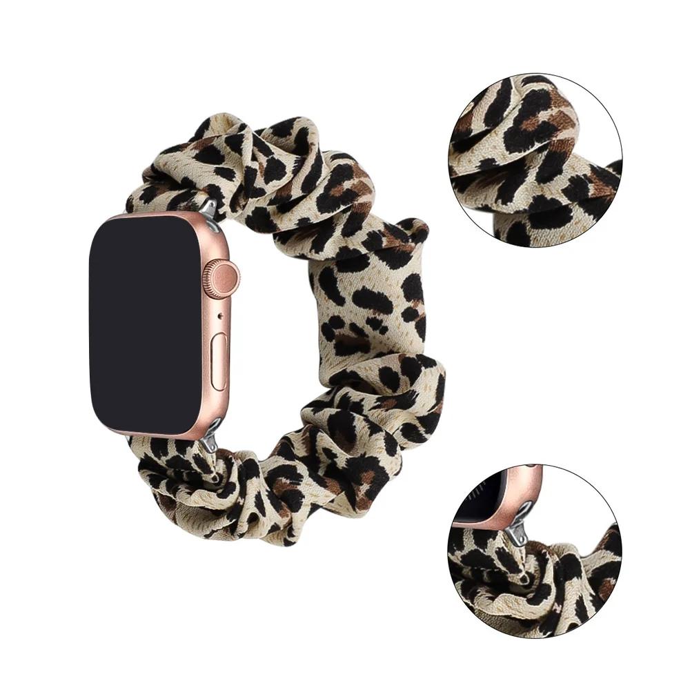 Scrunchie Strap for Apple Watch Ultra Band 49mm 46mm 41mm 44mm 45mm 42mm 40mm Printed Elastic for iWatch 11 10 9 8 7 6 5 4 SE