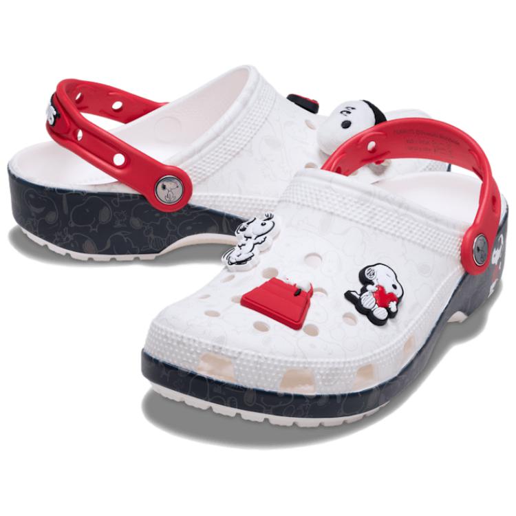 Peanuts x Crocs Classic Clog Snoopy Унисекс Кроссовки Белый Красный 211124-90H