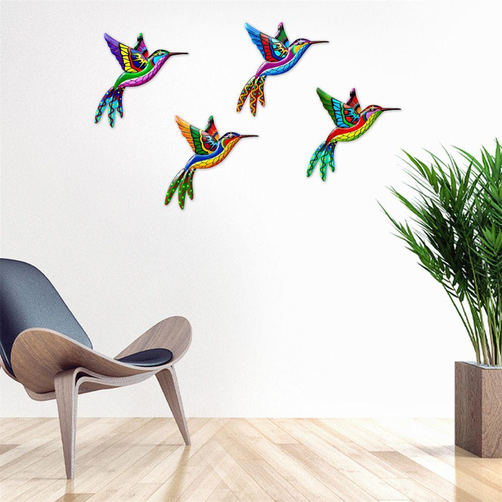 Indoor Outdoor Living Room Garden Backyard Wall Decoration Metal Hummingbird Art Craft Sculptures