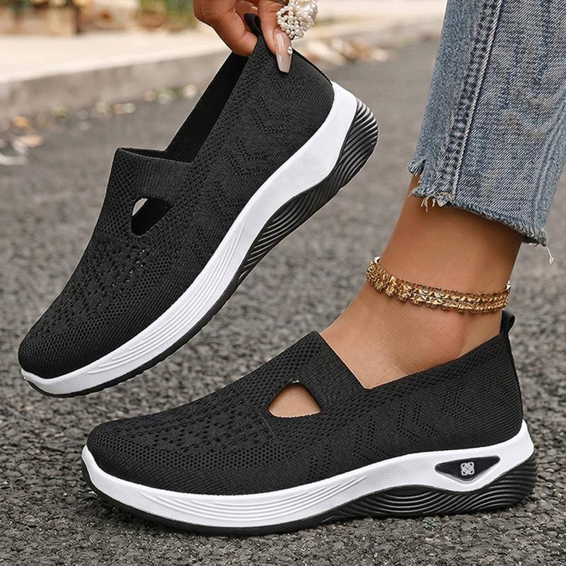Новые женские туфли из сетки Fly-woven TEMU на одной подошве, дышащие, с мягкой подошвой, повседневные, с мелким вырезом