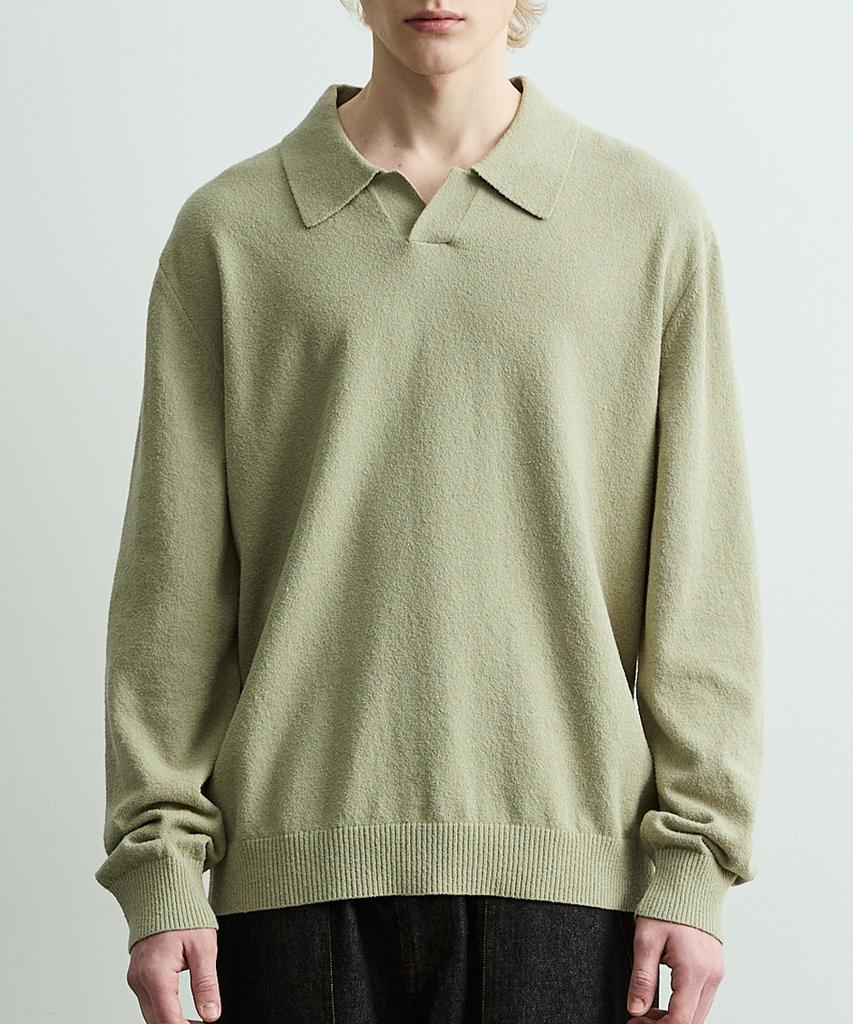 ONNHANS Open Collar Knit Pullover_Light Sage