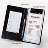 PU Leather A6 File Folder Storage Slot Business Meeting Contract Clamp  Restaurant