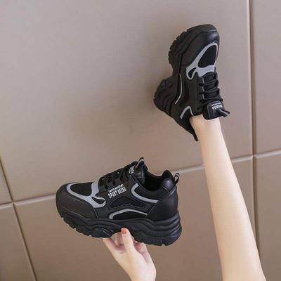 Внутренние увеличивающие рост папины кроссовки женские весенне-осенние повседневные универсальные дышащие сетчатые увеличивающие рост спортивные белые кроссовки легкая нескользящая подошва