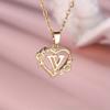 1 шт. золотого цвета 26 английских букв сердце ожерелье цветок кулон обручальное кольцо ювелирные изделия подарок на день Святого Валентина