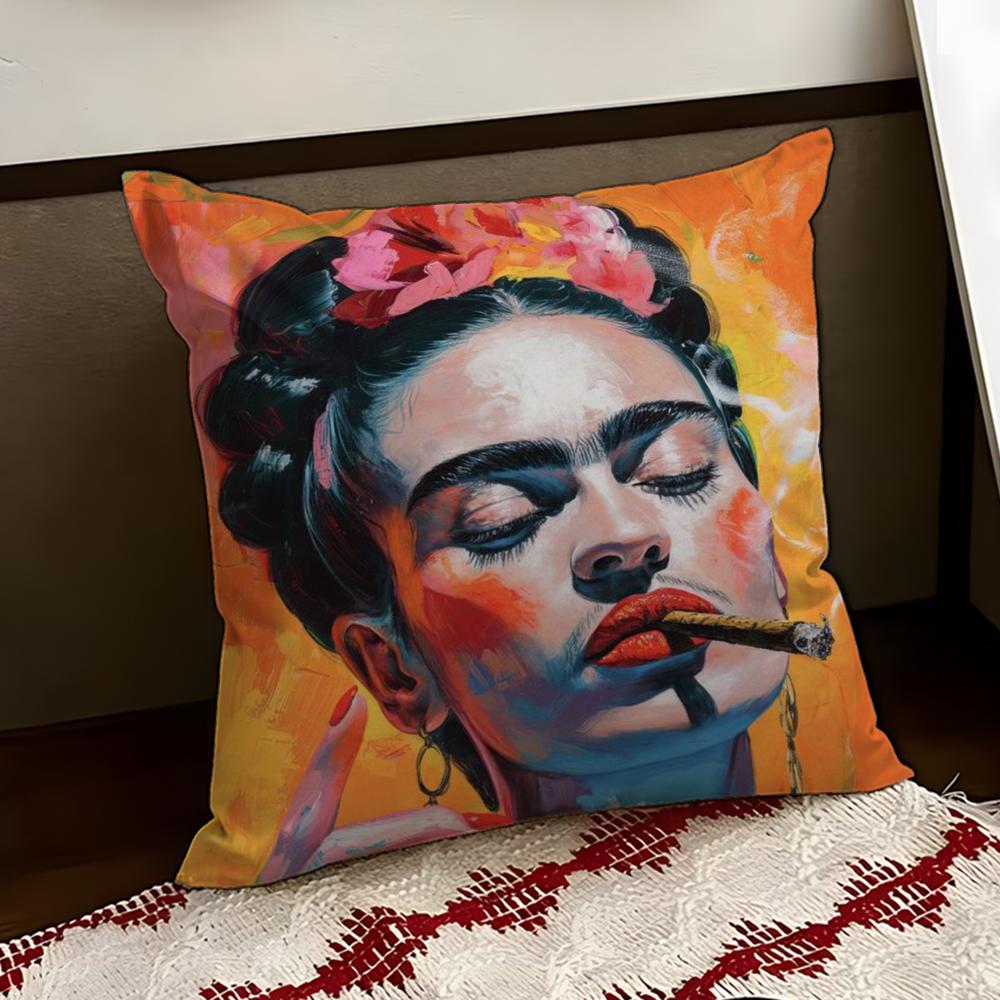 FFrida KKahlo Painting Art Cushion Cover Reversible Soft Durable Pillow Cover Home  Car MultiScene Use for Daily Comfort