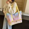 Дорожная сумка большой вместимости модная с постепенным изменением цвета наплечная сумка яркая контрастная повседневная багажная сумка сумка для проживания в поездке