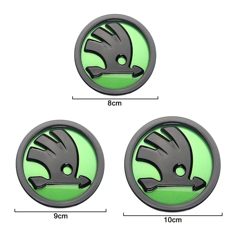 8/9/10cm Emblem Car Front Hood Badge Rear Trunk Sticker For Skoda S Skoda Kodiaq Fabia Kamiq Karoq Octavia 3 A5 A7 Rapid Scala dnhr35