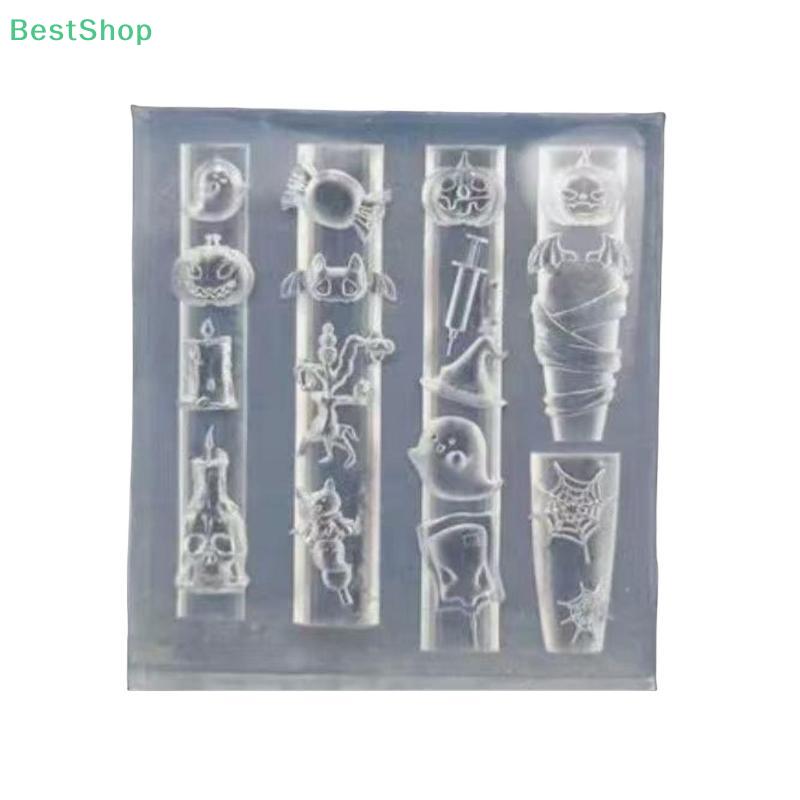 3D Silicone Nail Mold Halloween Pumpkin Spider Relief Mold Nail Art Decor Transparent Manicure Template