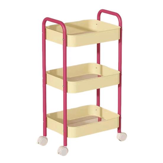 Стеллаж для хранения с колесами, прочная несущая многослойная конструкция, простая установка, устойчивая универсальная тележка для хранения