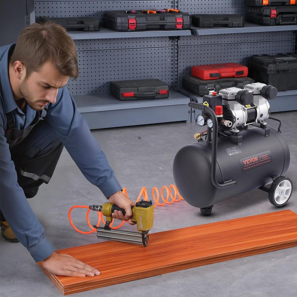 Air Compressor Compact Portable Oil Free Compressor 8 Gallon 90 PSI