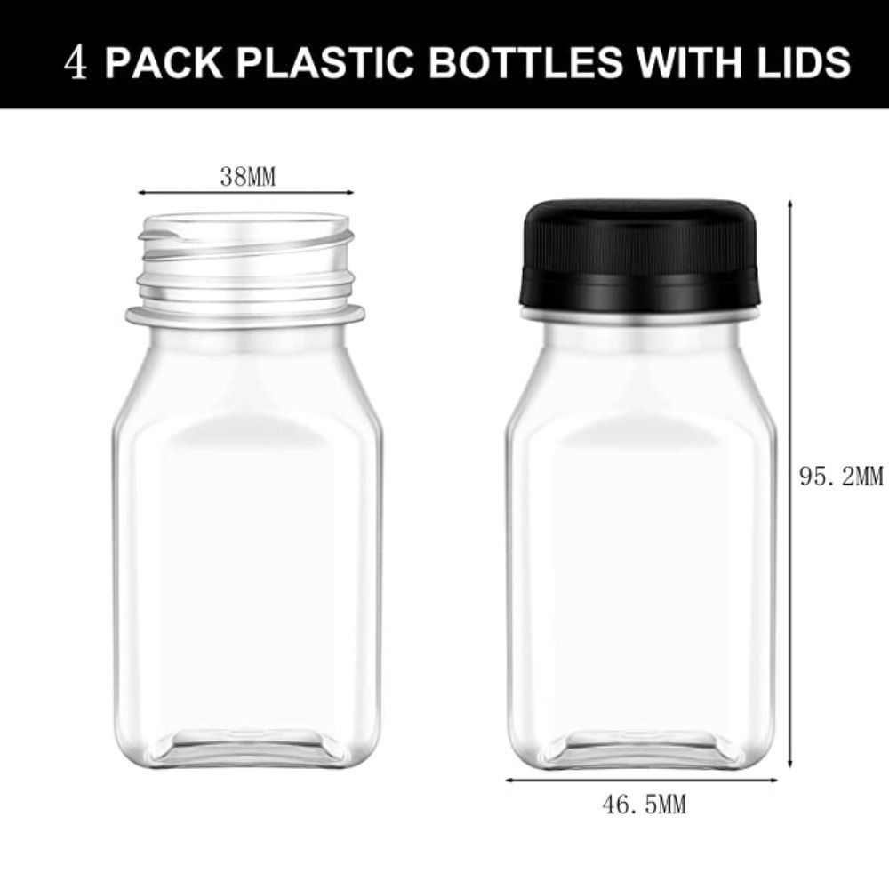 Tamper Proof Lids Plastic Juice Bottles Clear Drink Containers Square Bottle Split Beverage Bottle
