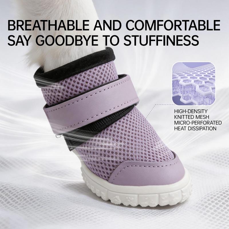 Touchdog Breathable Mesh Rubber Dog Pet Shoes Non-Slip Shock-Absorbing Puppy Sneakers for Small Dogs Outdoor Walking