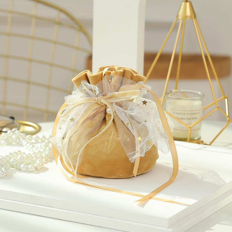 1 шт., креативная свадебная бархатная пряжа, подарочная сумка для конфет, мини-сумочка для рождественских украшений с жемчугом