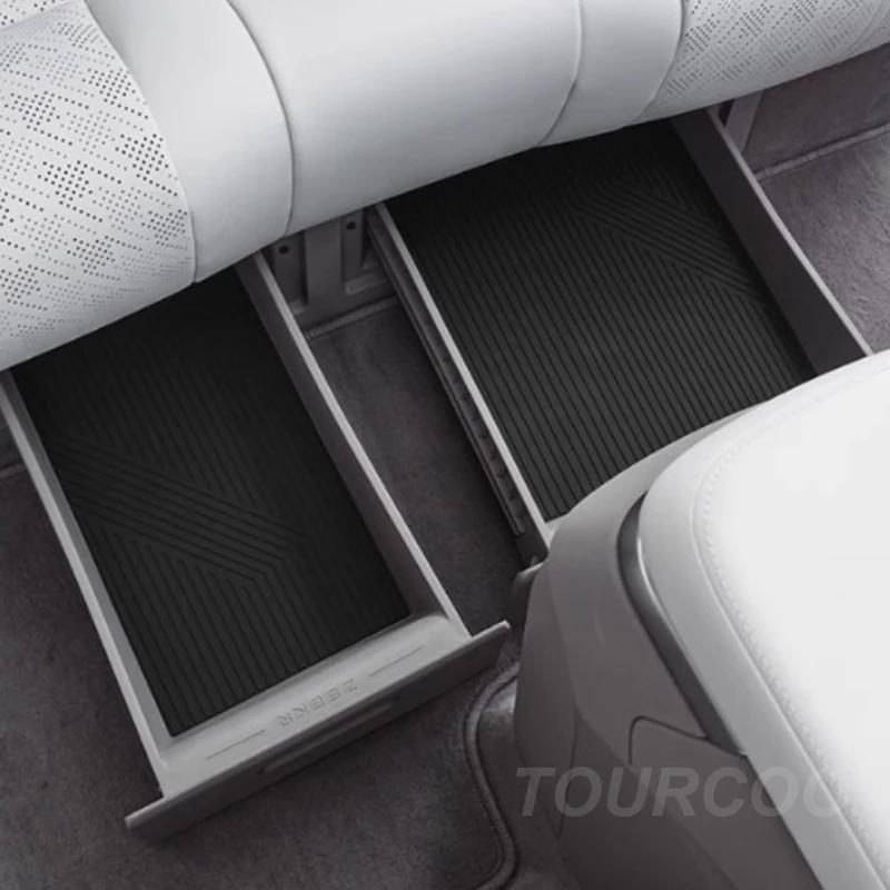 Для ZEEKR 7X 2024 2025 Силиконовый противоскользящий защитный коврик для ящика для хранения под задними сиденьями Автоаксессуары