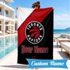 Custom Name Raptors basketball Logo Personalized Microfiber Beach Towel, Quick-Dry, Ideal for Summer Travel, Beach Essential, Swimming