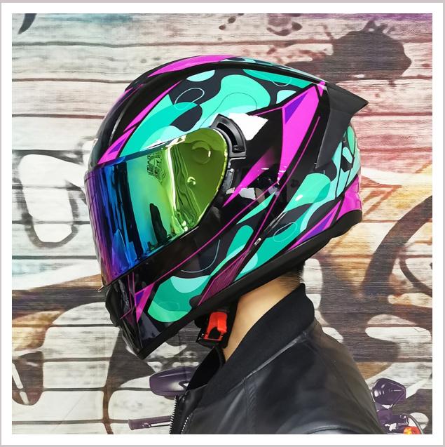 Шлем для электромобиля LVS, всесезонный универсальный для мужчин и женщин, мотоциклетный противотуманный полный шлем, серый гоночный индивидуальность, крутые и электромобили