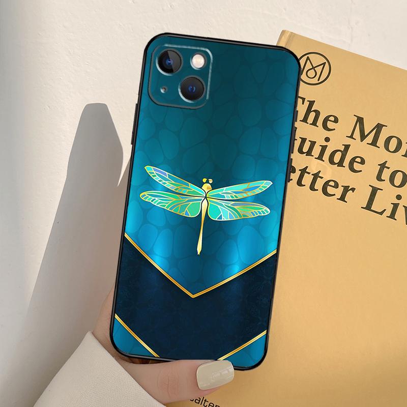 Luxury Dragonfly Case For iPhone 13 12 Mini 11 Pro Max 6S 8 7 Plus SE 2022 2020 X XS Max XR Back Cover