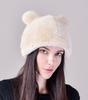 Женская зимняя теплая шапка-ушанка с имитацией меха норки, женские осенние и зимние комплекты женских шапок с искусственными волосами, уши панды, милые
