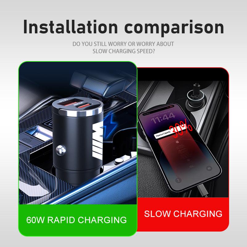Для BMW Автомобильное зарядное устройство USB Type C PD Адаптер для прикуривателя телефона Аксессуар для быстрой зарядки E30 E34 E36 E39 E46 E52 E53 E60 E61 E62 E70 E71