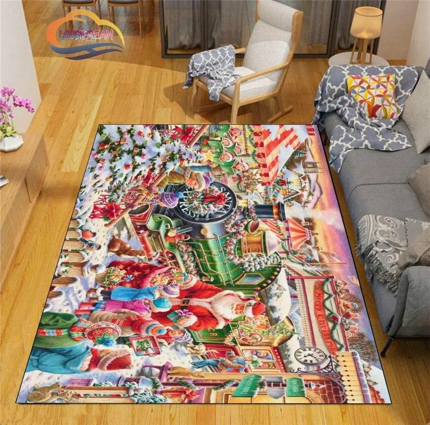Рождественские коврики с 3D принтом, ковер, модный коврик для спальни, гостиной, офиса, детей, домашний декор