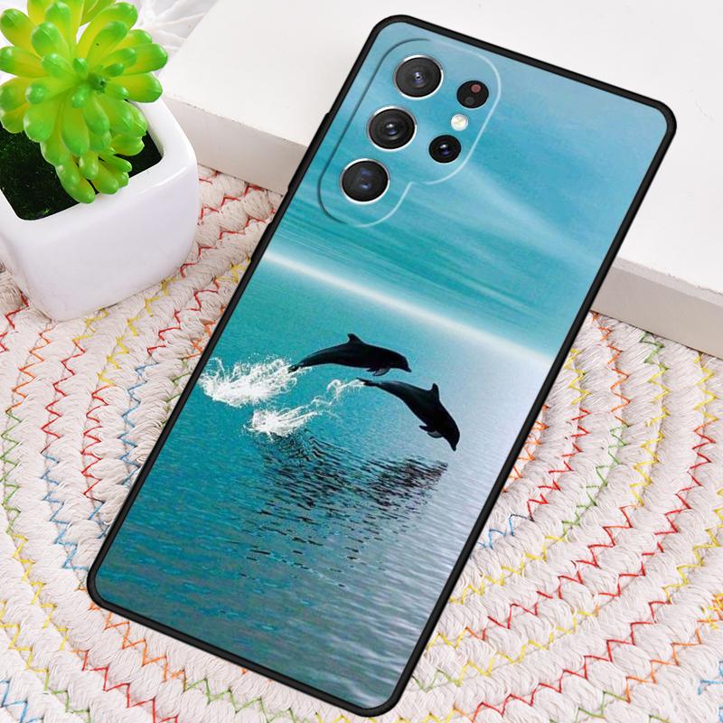 Силиконовый чехол для телефона Samsung Galaxy note 10 pro S26 S25 S24 S23 S22 S21 Plus Ultra с изображением танцующего и прыгающего дельфина в океане Capa Cover