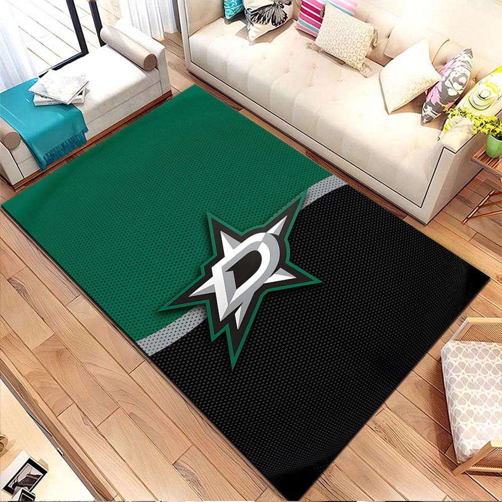 Green and Black Star Logo Design Patterned carpet, non slip mat suitable for living room and bedroom sofas