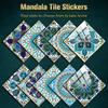 10pcs/set Mandala Style Crystal Hard Tiles Ceramics Wall Sticker Kitchen Wardrobe Home Decor Art Mural Peel & Stick Wall Decals