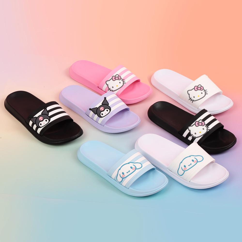 Proworldcup Pwx Sanrio Eva Hello Kitty Jenny Три Полоски Розовые Женские Подростковые/Студенческие Jenny Влагозащитные Тапочки Многоцелевые Для Офиса Везде